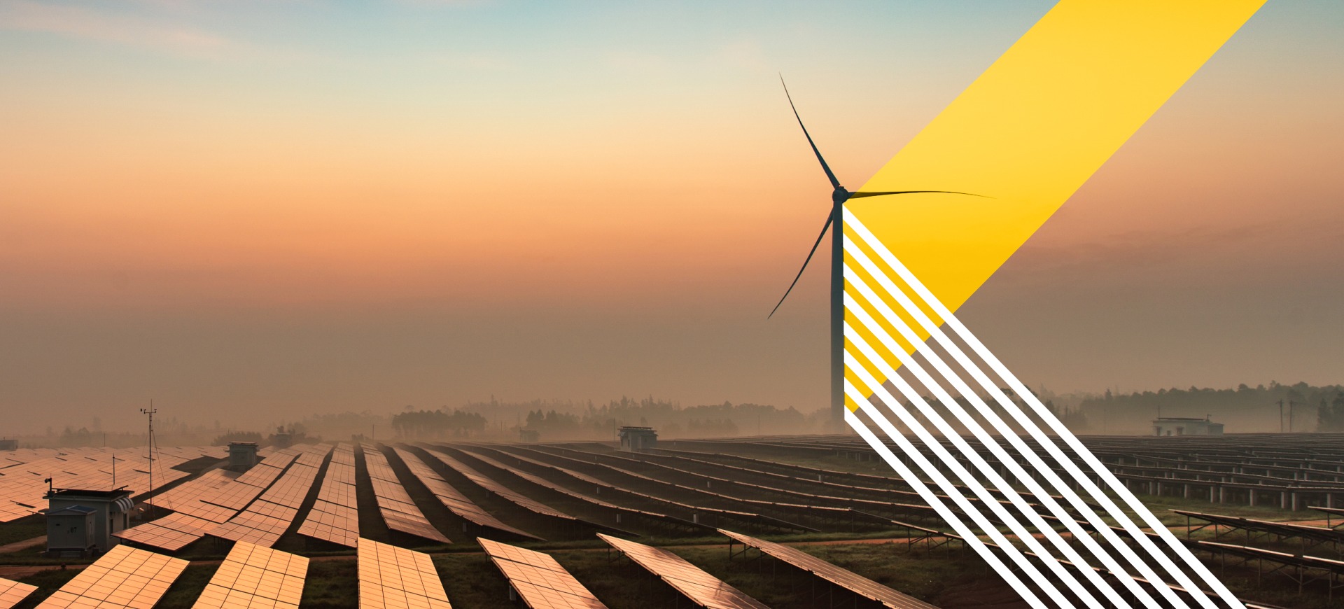 solar field with windmill